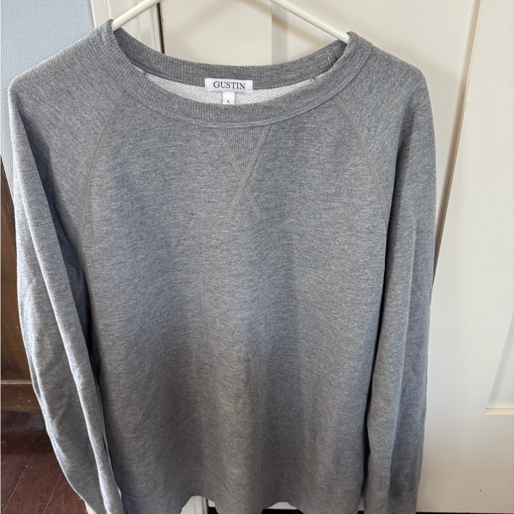Gustin Gray Crewneck Sweater Soft Knit